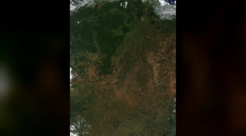 Fires speckled the landscape of central Brazil in mid -June 2016 - a sign that the rainy season has ended and that farmers and agriculturists are work