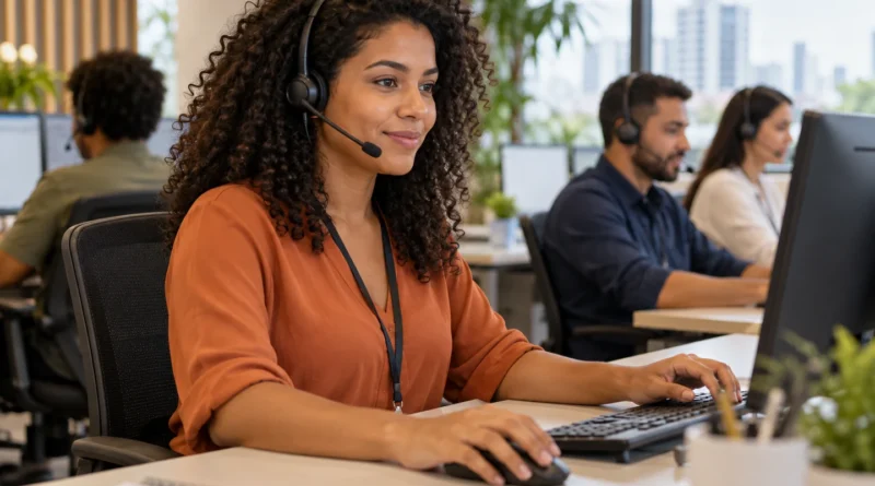 Imagem ilustrativa: operadores de telemarketing